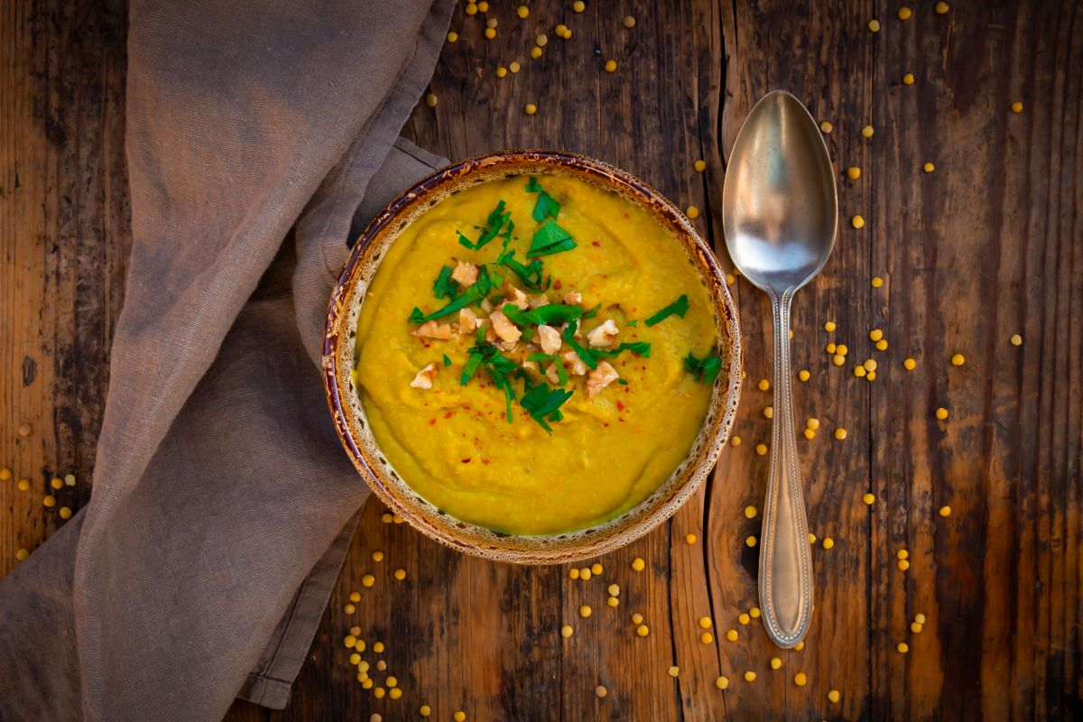 Linsensuppe mit Süßkartoffel
